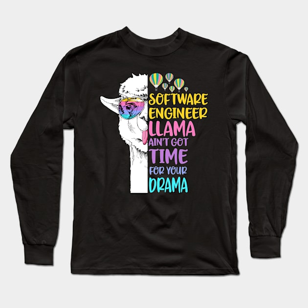 Software Engineer Llama Long Sleeve T-Shirt by Li